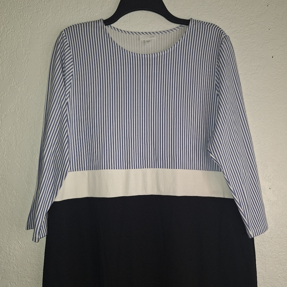NWT J Jill Stripe Color Block Knit Tunic Dress Sh… - image 3